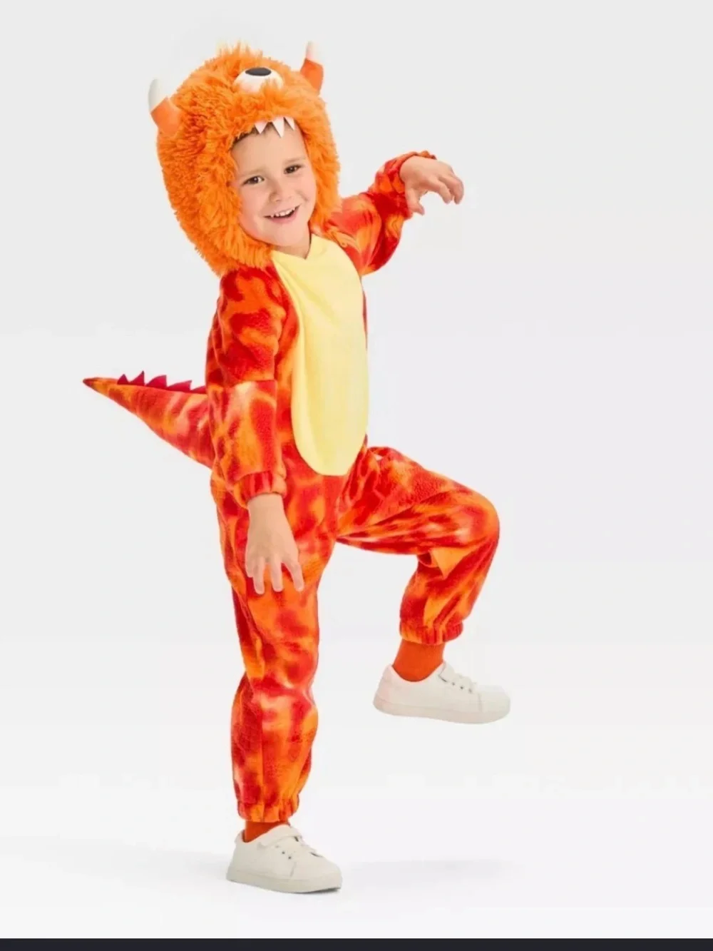 Kids Orange Dragon Costume with Hood
